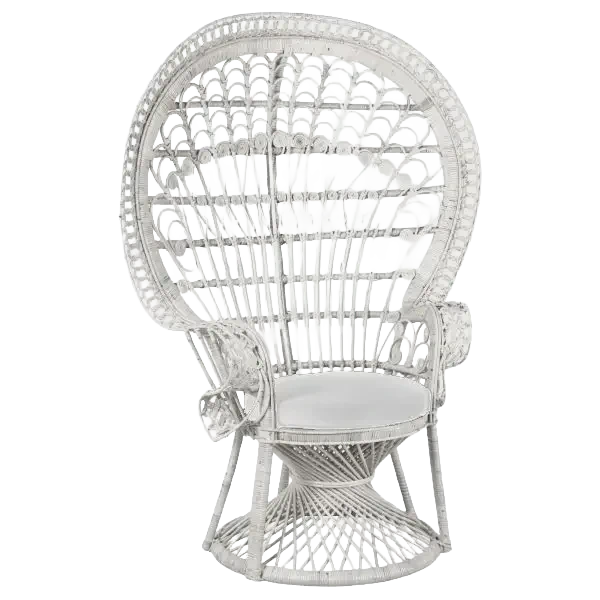 Location de fauteuil en rotin emmanuelle blanc pour événements