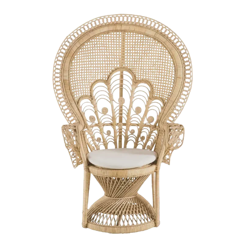 Rattan peacock chair rental for events