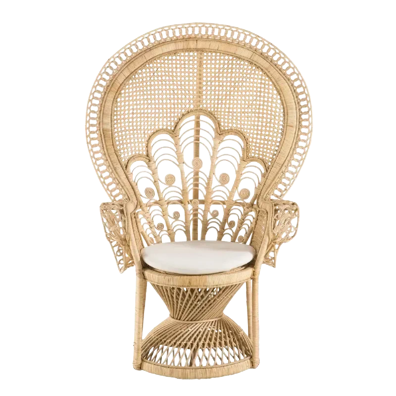 Rattan peacock chair rental for events
