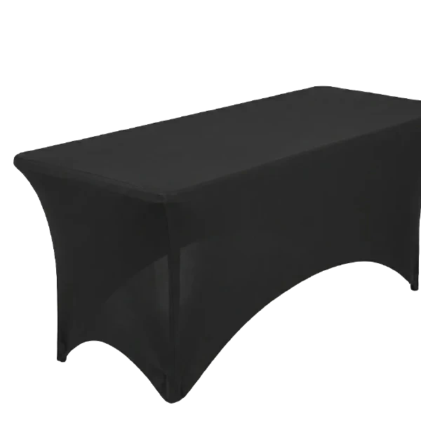 Location de housse extensible noire pour table pliante 180 cm