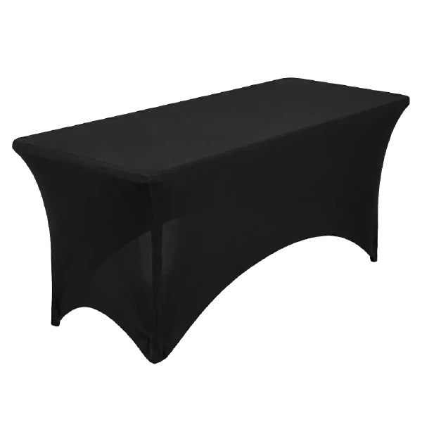 Location de housse extensible noire pour table pliante 180 cm