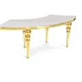 Table en S blanc et or