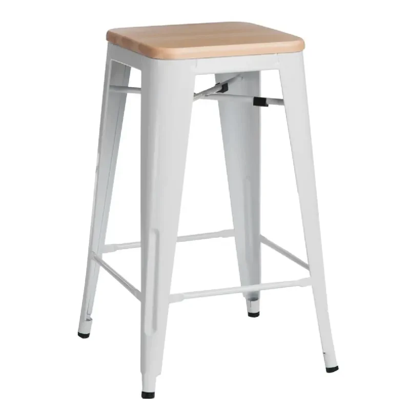 Rental of white industrial bar stool for events