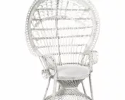 Fauteuil en rotin Emmanuelle blanc